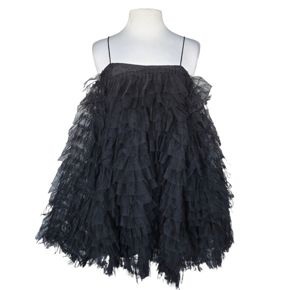 ASOS Black Ruffle Mini Dress - Picture 2 of 11